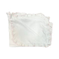 Load image into Gallery viewer, 100% PIMA Cotton Ruffle Blanket: White with Pink Picot Trim
