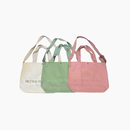 Tote Canvas Bag: Better Is One Day