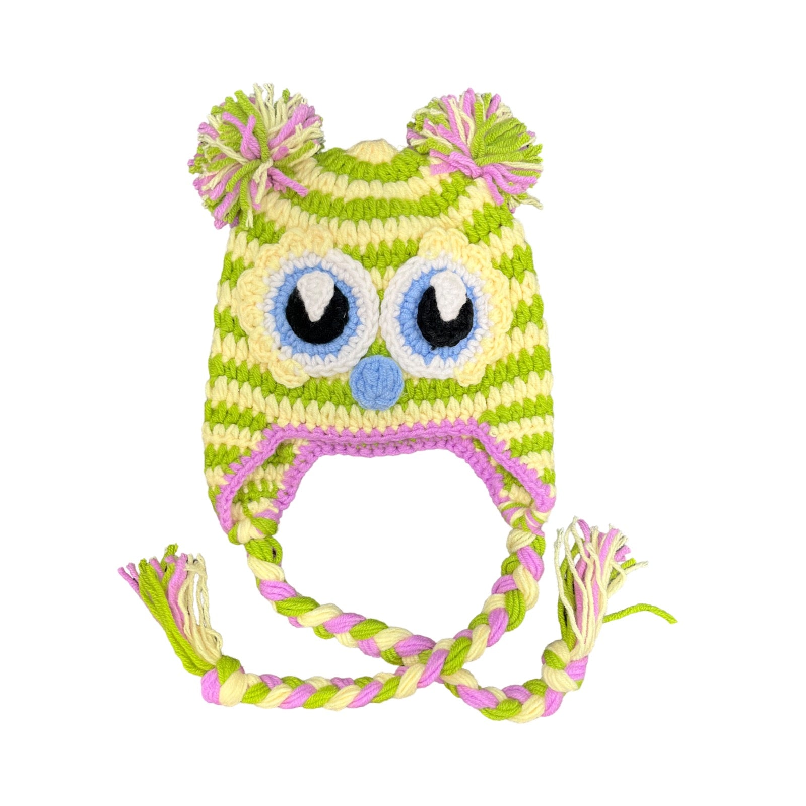 Heirloom Crochet Gift Hat: Owl (Green)