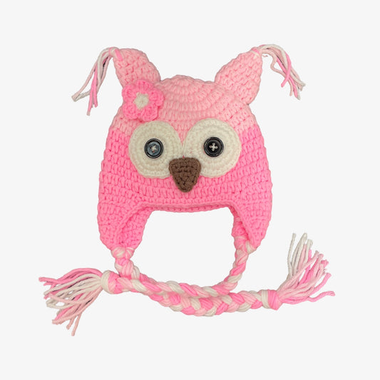 Heirloom Crochet Gift Hat: Owl (Pink)