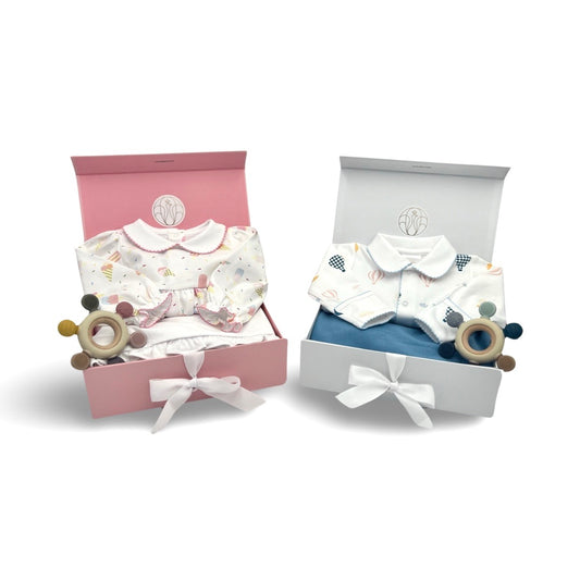 TWIN NEWBORN/TODDLER BUNDLE: Ice Cream Social + Up, Up & Away (100% PIMA Cotton Set)