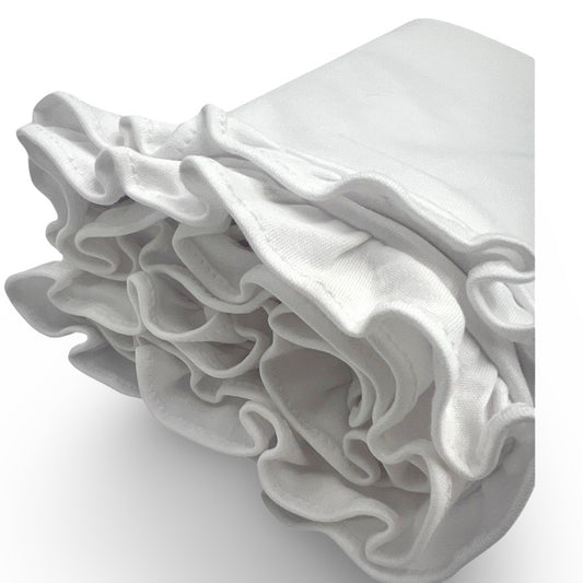 100% PIMA Cotton Ruffle Blanket: White