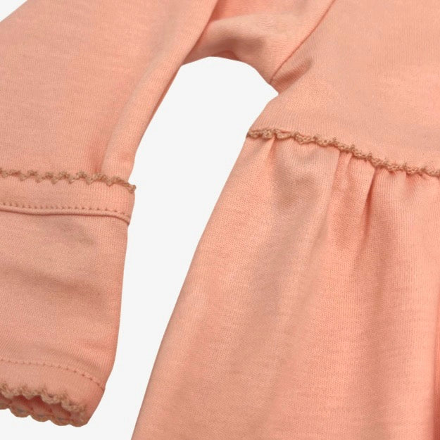 100% PIMA Cotton Newborn Pleated Gown & Hat Set: Apricot (0-6 months)