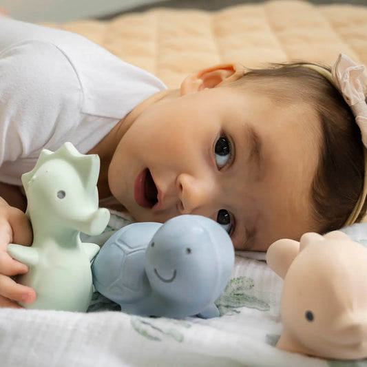 Natural Organic Teether, Rattle & Bath Toys: Marshmallow Ocean Animals