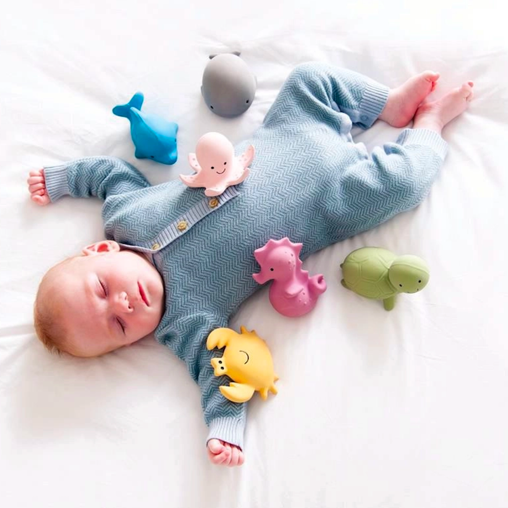Natural Organic Teether, Rattle & Bath Toy: Octopus