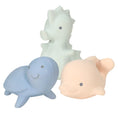 Load image into Gallery viewer, Natural Organic Teether, Rattle & Bath Toys: Marshmallow Ocean Animals
