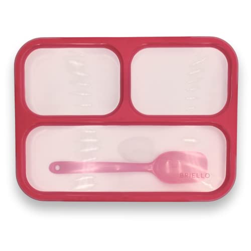 BRIELLO BENTO Lunchbox for Kids & Adults (Leakproof, Dishwasher Safe, BPA-Free with Utensil) (Combo Hot Pink/Aqua)