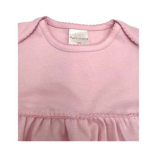 100% PIMA Cotton Newborn Pleated Gown & Hat Set: Light Pink (0-6 months)
