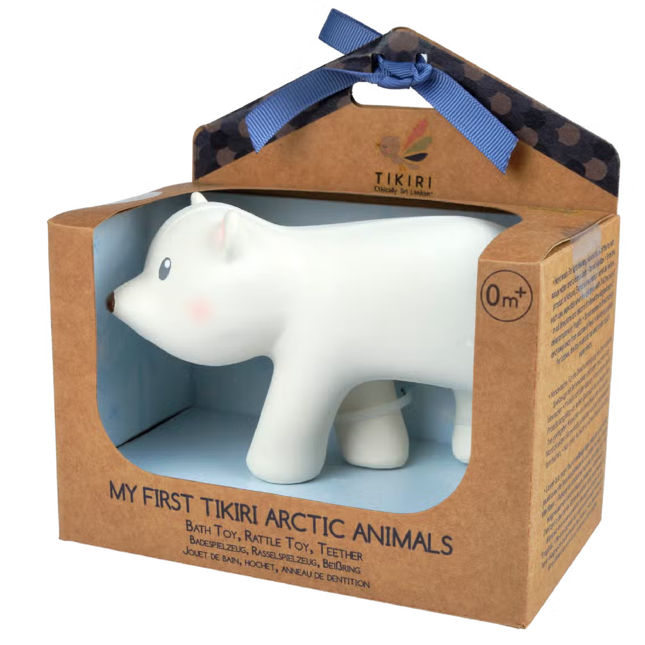 Natural Organic Teether, Rattle & Bath Toy: Arctic Polar Bear