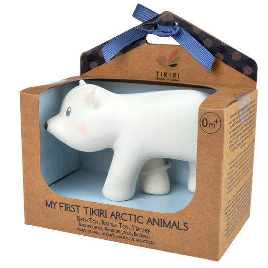 Natural Organic Teether, Rattle & Bath Toy: Arctic Polar Bear