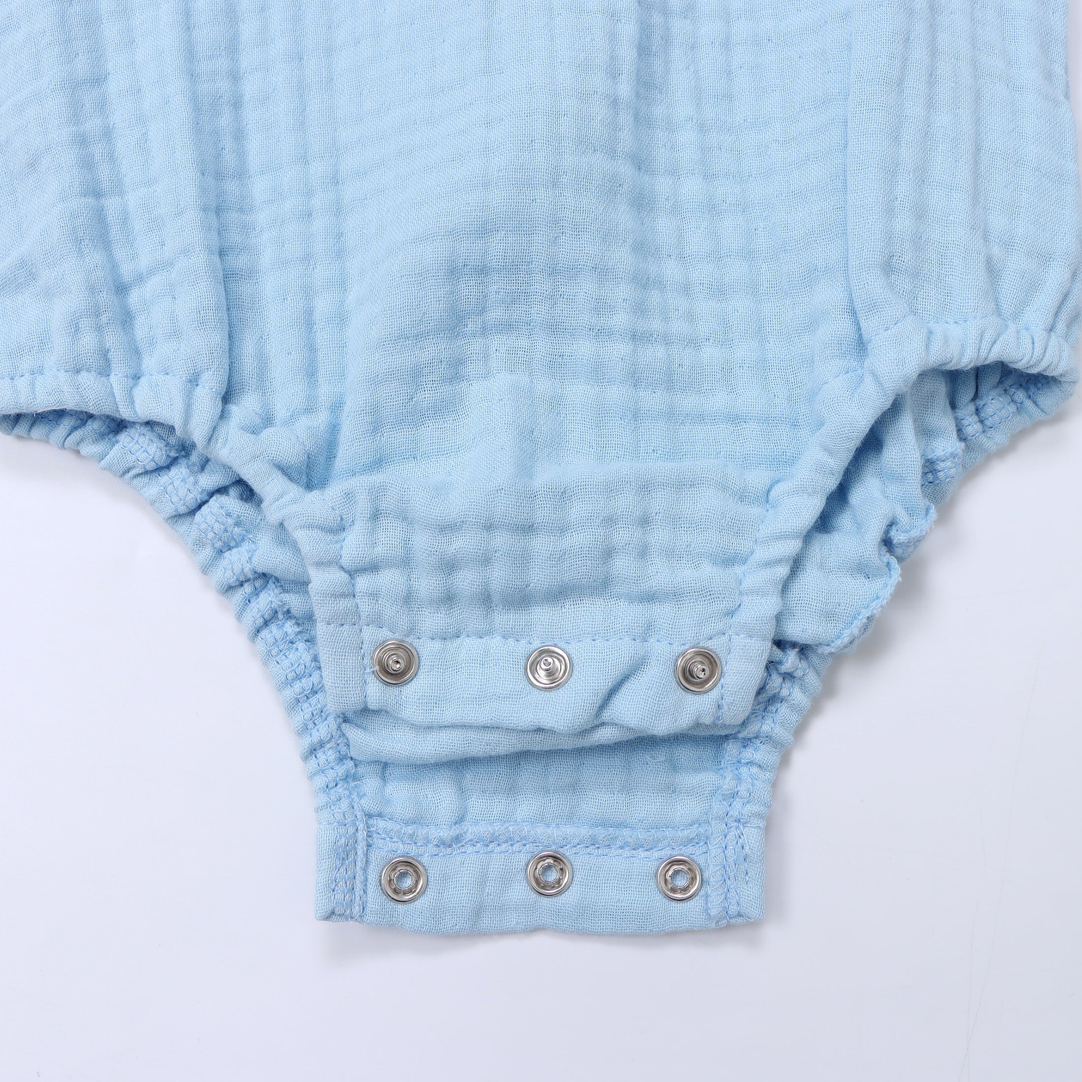 HeyPeacock Baby Romper, 100% Muslin Cotton, Boy (Blue)