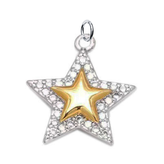 Charm: CZ Star Charm For Charm Necklace