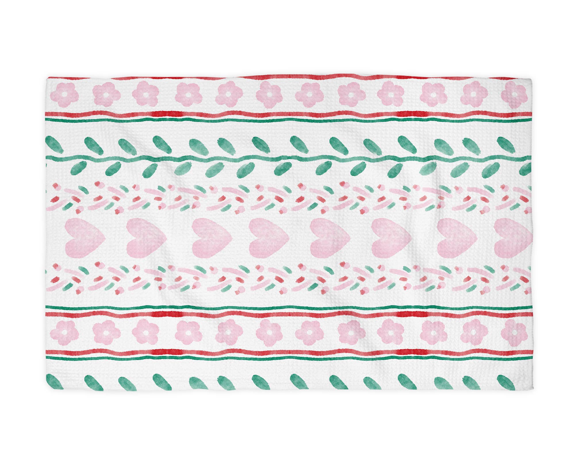 Tea Towel: Valentine Heart XOXO Galentine Kitchen Towel Waffle Baking