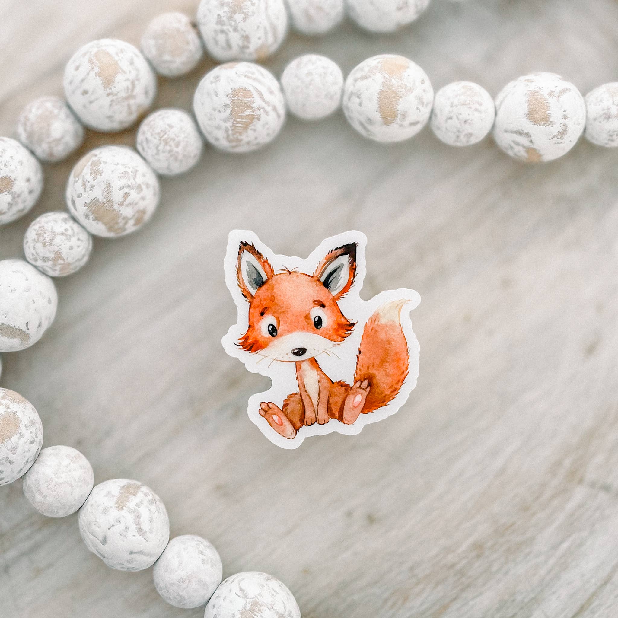 Sticker: Cute Little Fox 2 Clear Vinyl, Sticker, 3x3 in.