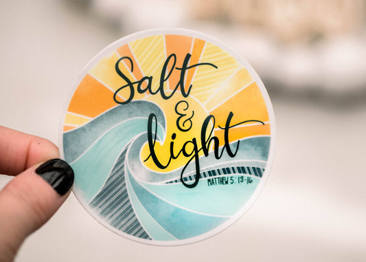 Sticker: Salt & Light Circle Vinyl Sticker, 3x3 in