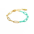 Load image into Gallery viewer, Enamel 16+ Colors paperclip & Gold chain link bracelet
