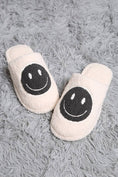 Load image into Gallery viewer, Comfy Happy Face Fuzzy Slipper: Lavender (Size 8-10 Womens)
