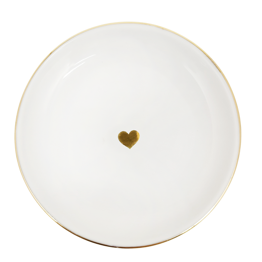 Trinket Tray: Gold Heart Jewelry Dish