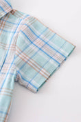 Load image into Gallery viewer, Boy Collared Shirt: Turquoise Plaid
