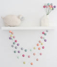 Load image into Gallery viewer, Rainbow Sorbet Felt Ball Garland: 7 ft (28 balls)
