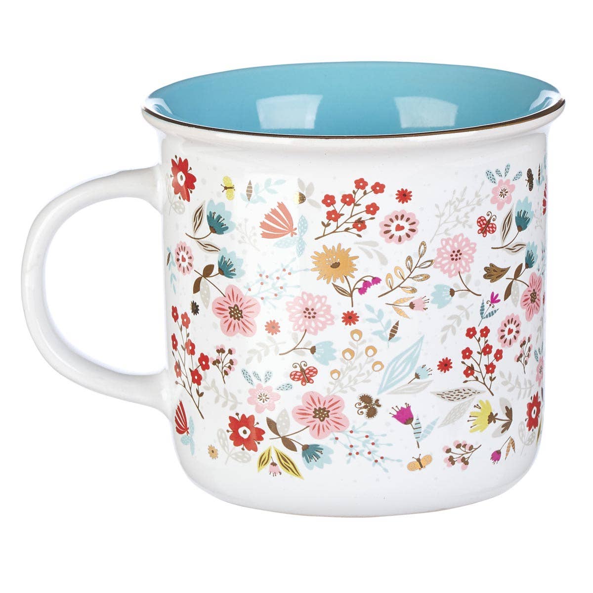 Mug: Camp Blue/White Floral (Choose Joy)