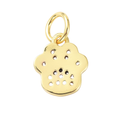 Load image into Gallery viewer, Charm: Gold Plated Brass and Cubic Zirconia Paw Print Charm
