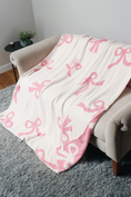 Load image into Gallery viewer, Blanket: Bow Printed Cozy Soft Throw
