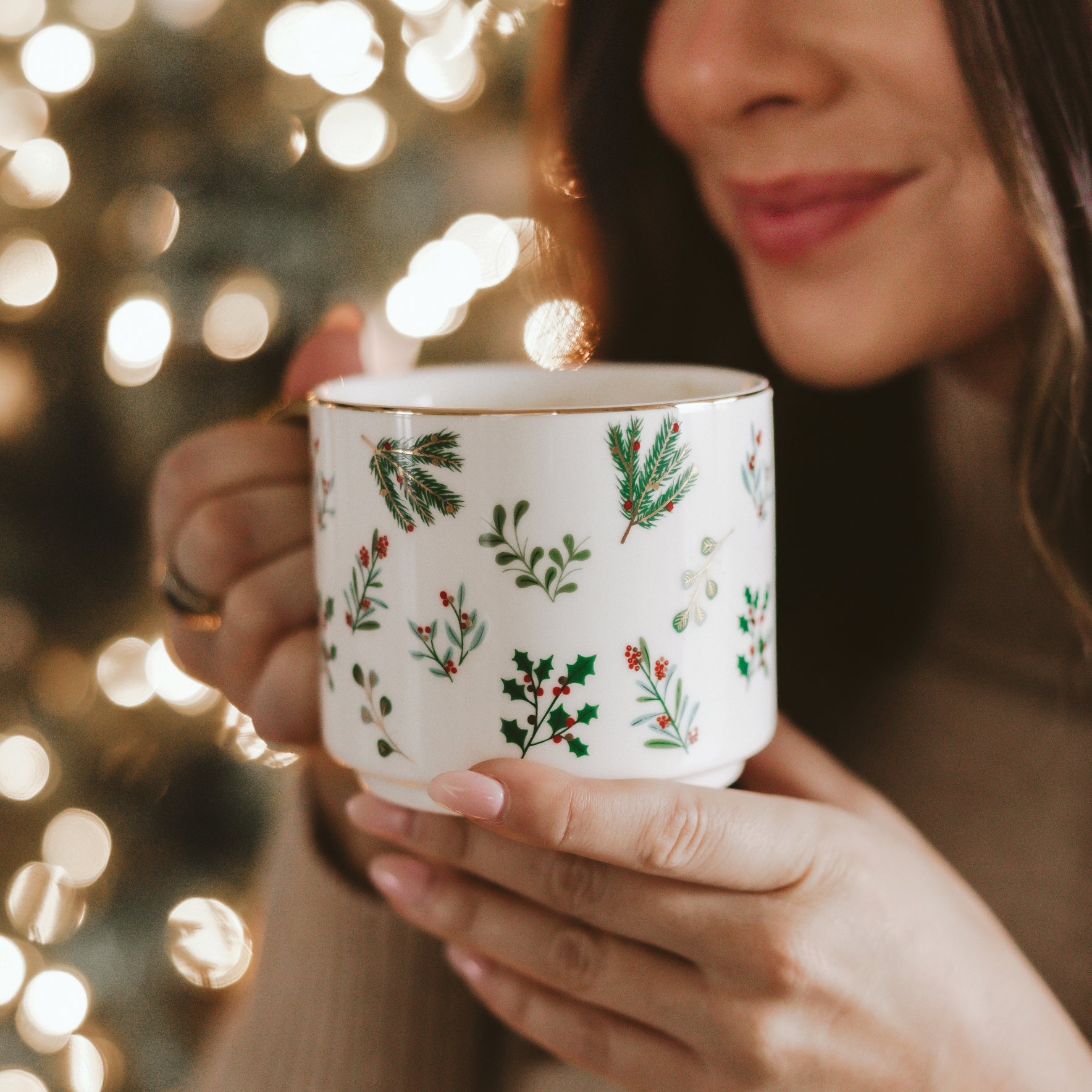 Mug: Holly Greenery Holiday