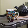 Load image into Gallery viewer, Mug: Paisley Flowers (Psalm 32:11) Ceramic Curvy Mug
