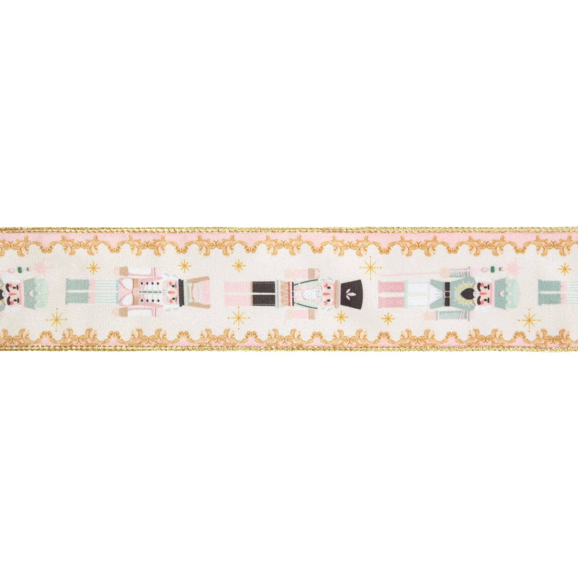 2 1/2" Wired Velvet Ribbon | Pink Nutcracker | 10 Yard Spool