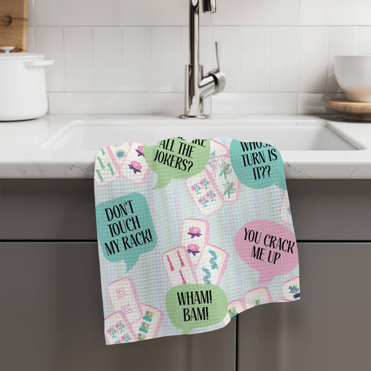 Tea Towel: Mahjong Kitchen/Game Decor Hostess Gift