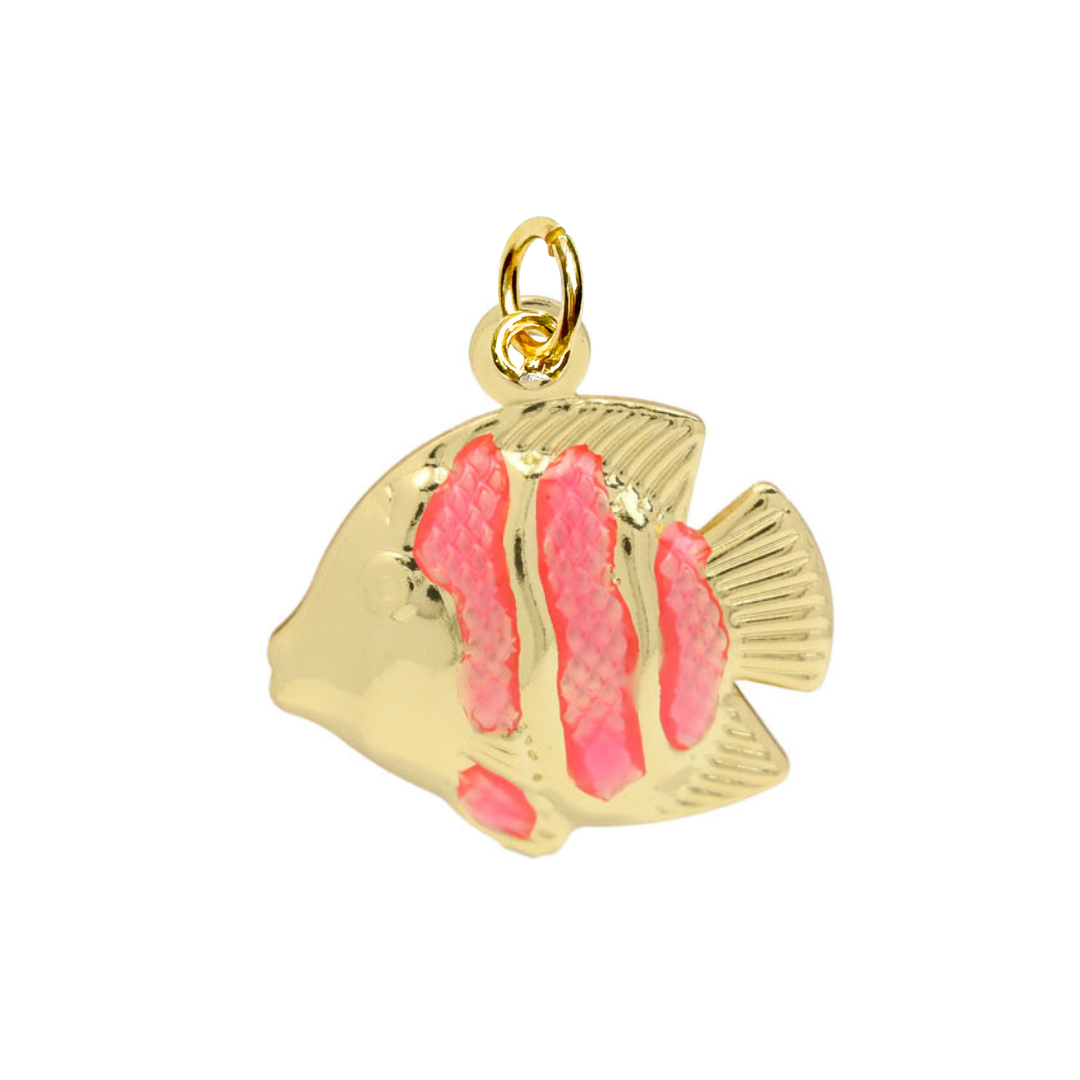 Charm: Pink Fish Charm For Charm Necklace & Bracelet