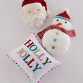 Load image into Gallery viewer, Pillow: Merry & Bright Holly Jolly Pom Pillow (Holiday)
