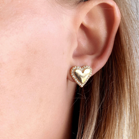 Earrings: 18k Gold Filled Pillow Heart Studs