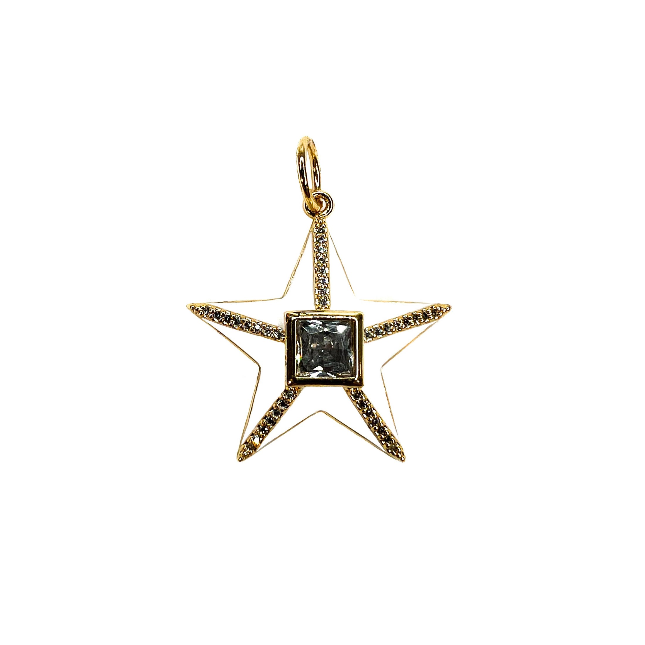 Charm: Star with CZ (Available in Multiple Colors)