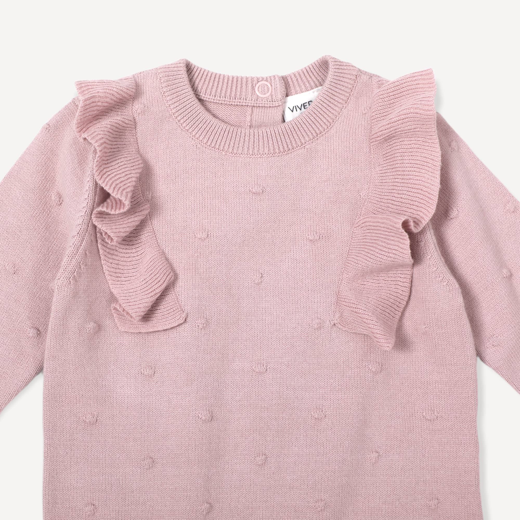 Milan Ruffle Bobble Baby Sweater Knit Pullover Top (Organic): Mauve Pink