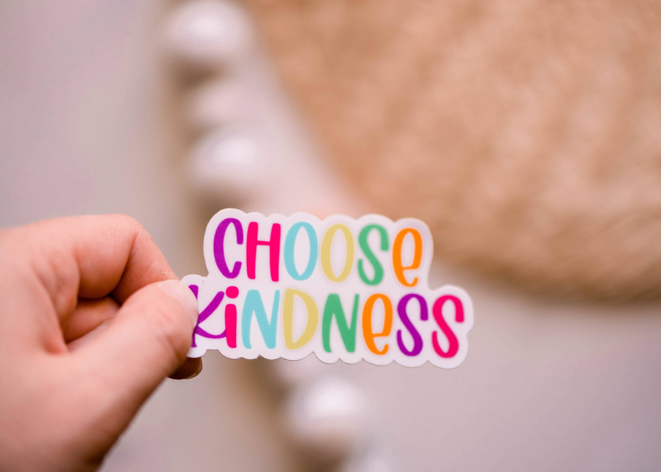 Sticker: Choose Kindness Rainbow Vinyl Sticker, 3x3 in