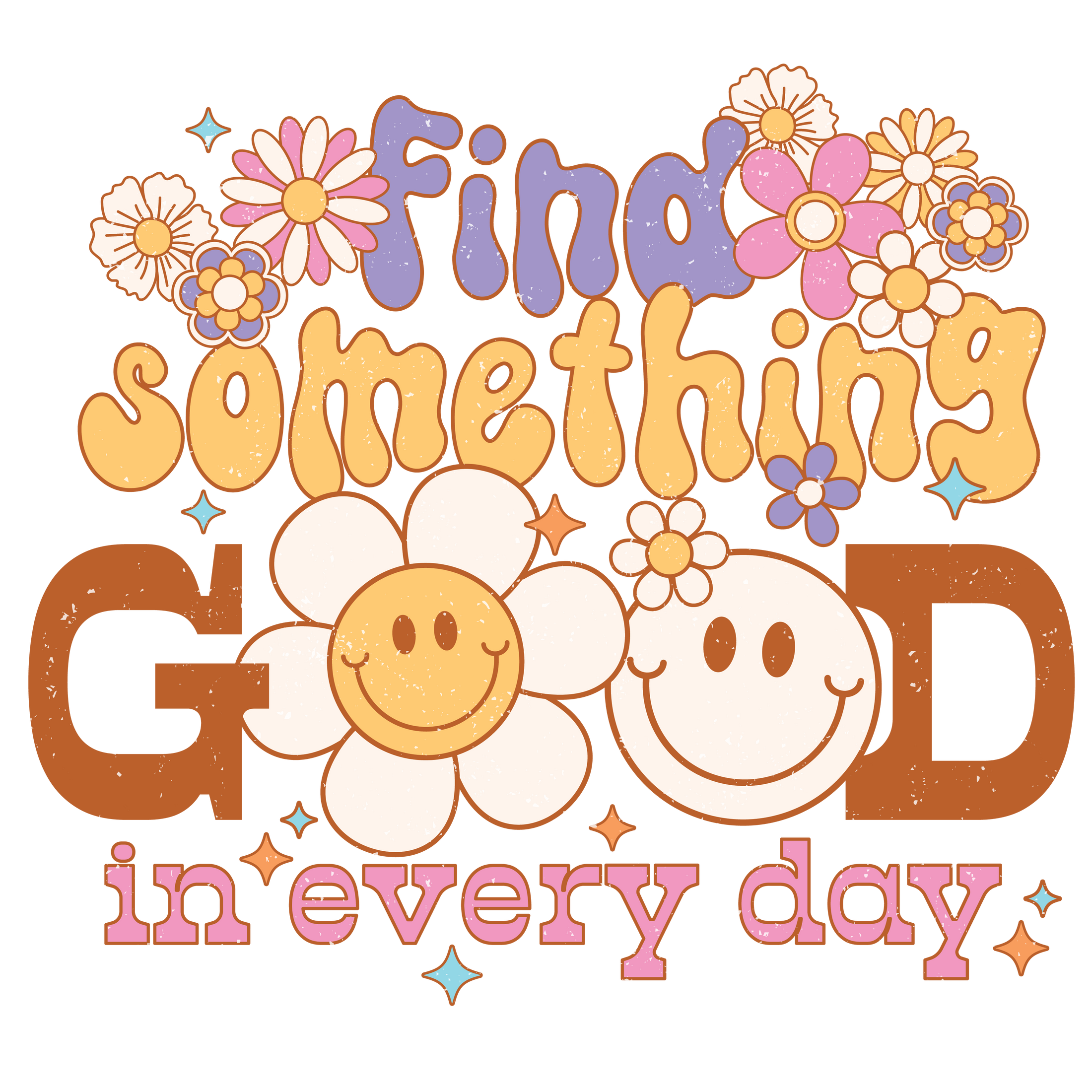 Sticker: Retro Find Something Good Vinyl, Sticker, 3x3 in