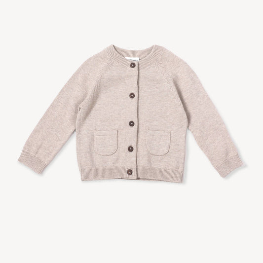 Milan Baby Button Cardigan Sweater Knit (Organic Cotton): Dusty Blue
