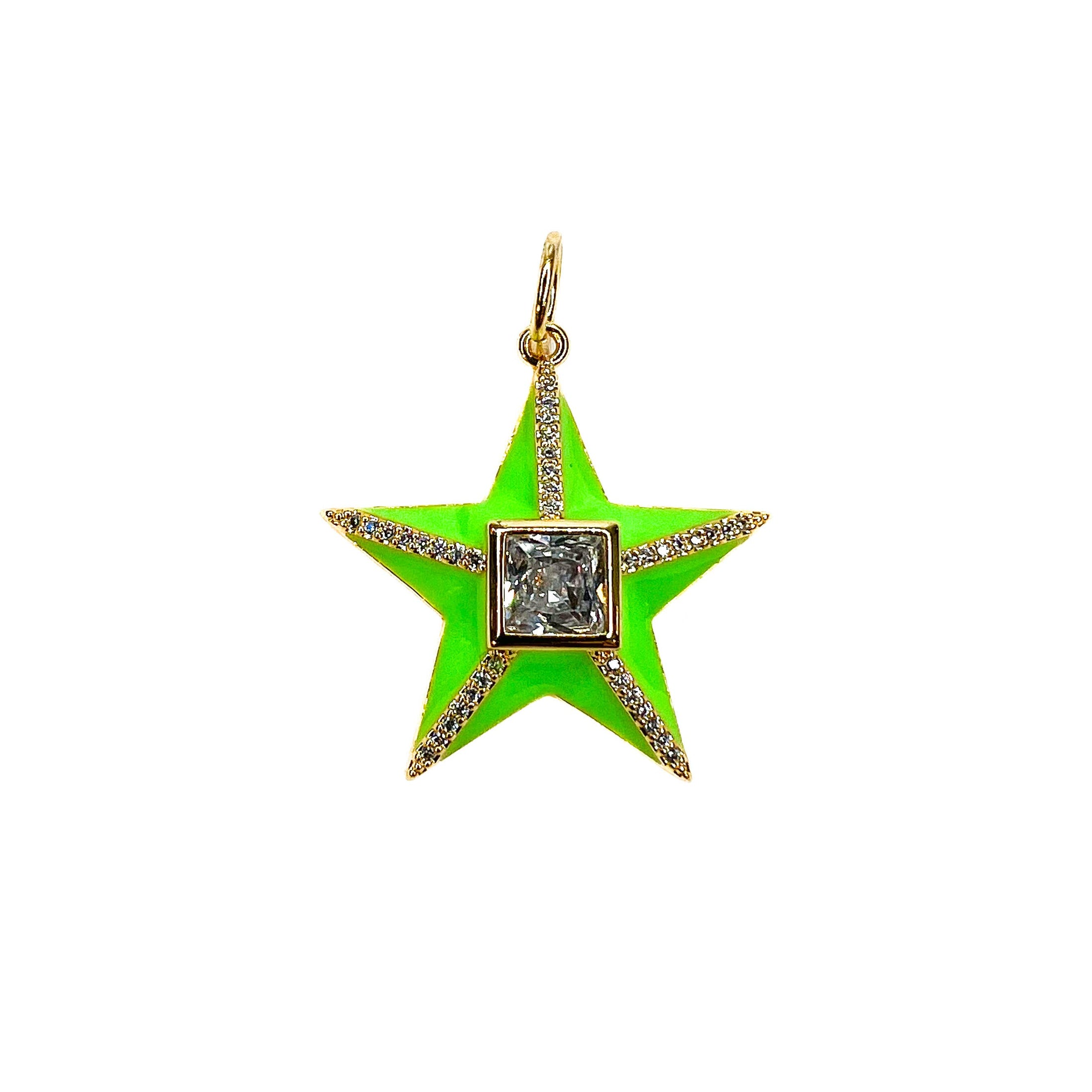 Charm: Star with CZ (Available in Multiple Colors)