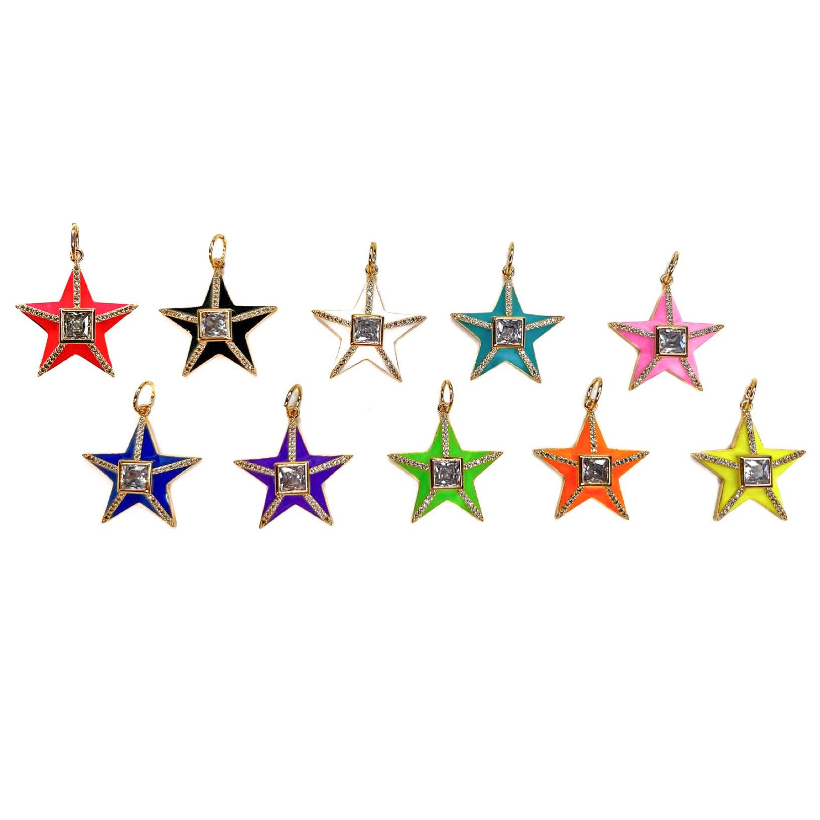 Charm: Star with CZ (Available in Multiple Colors)