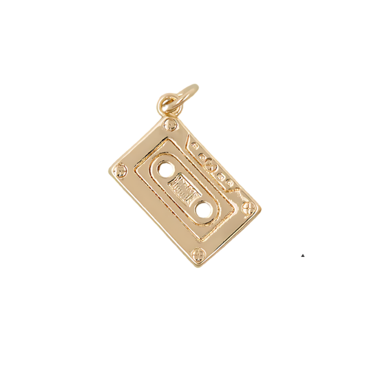 Charm: Cassette Tape (14k Gold Filled)