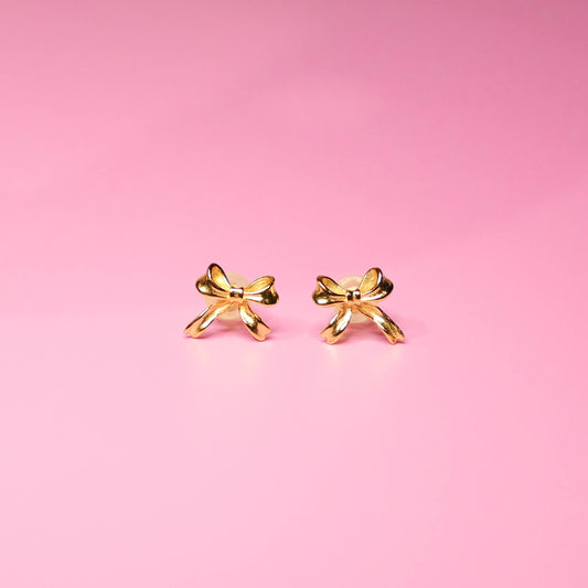 Earrings: Solid Bow Studs