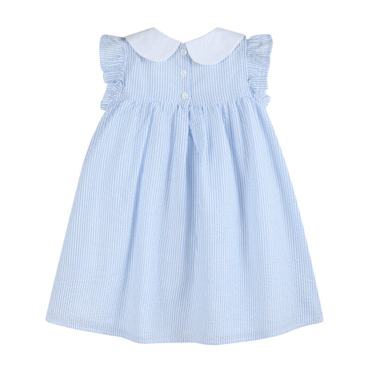 Ruffle Dress: Blue and Pink Bows