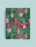 Load image into Gallery viewer, Gift Wrap: Christmas Ornaments and Branches Pink Wrapping Paper Roll
