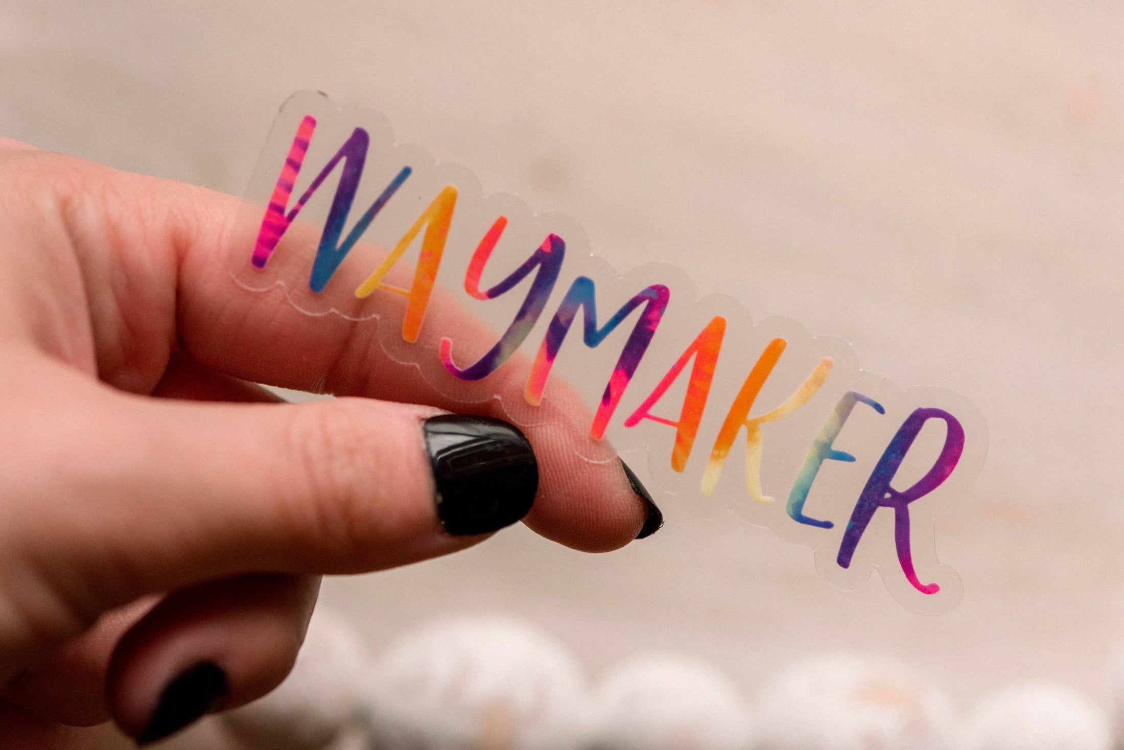 Sticker: Waymaker Clear Vinyl Sticker, 3x1 IN