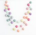 Load image into Gallery viewer, Rainbow Sorbet Felt Ball Garland: 7 ft (28 balls)
