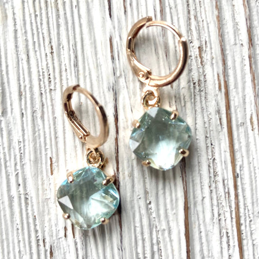 Earrings: Aqua Blue Crystal Drops