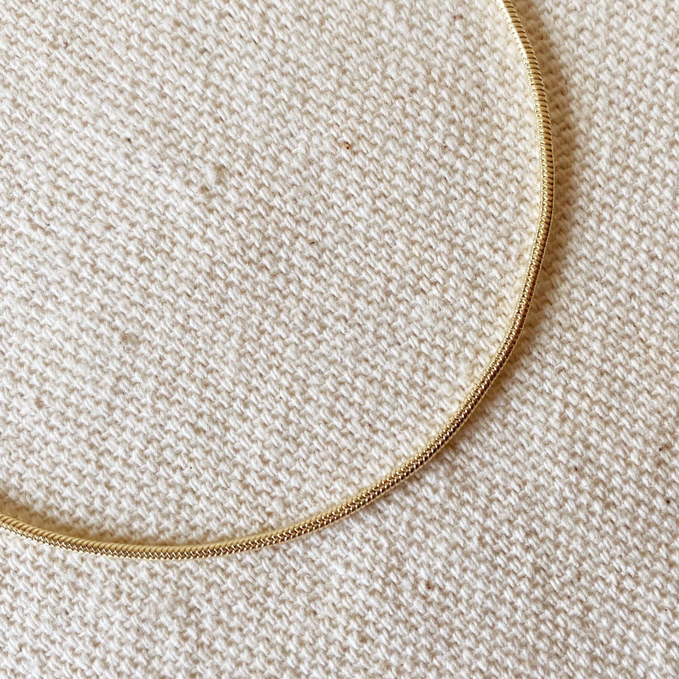 Bracelet: 18k Gold Filled 1.2 mm Round Snake Chain