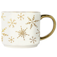 Load image into Gallery viewer, Mug: Gold Snowflakes Holiday
